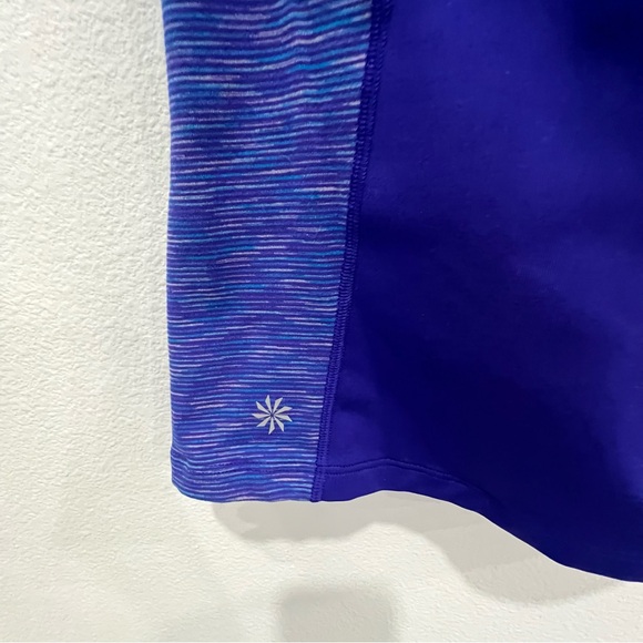 Athleta Tank Top Womens Tall Small Blue Purple Space Dye Racerback Shelf Bra Gym - Picture 3 of 10